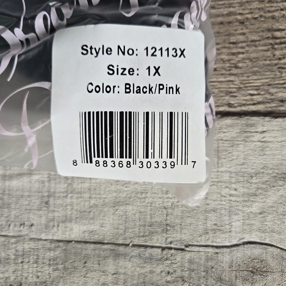 DREAMGIRL | Retro Dot Garter Chemise in Black/Pink sz 1X - Picture 4 of 6